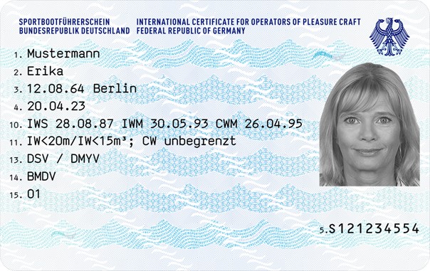 Vorderseite Sportbootführerschein Bundesrepublik Deutschland Vorderseite Sportbootführerschein Bundesrepublik Deutschland