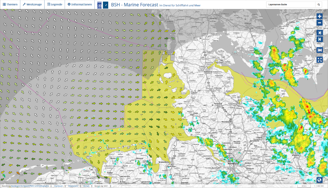 Ausschnitt aus dem Marine Forecast Ausschnitt aus dem Marine Forecast