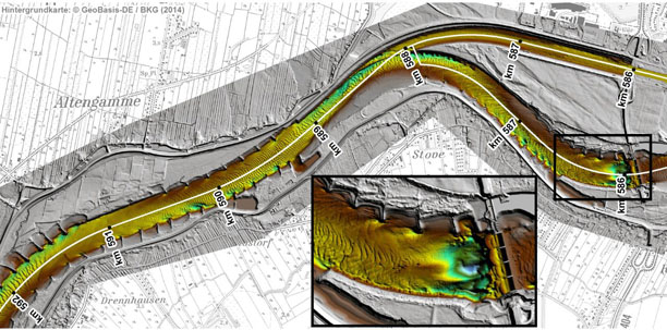 Digitales Geländemodell Elbwasserlauf Digitales Geländemodell Elbwasserlauf