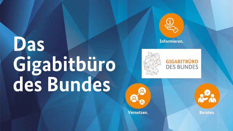 Logo und Icon-Collage zum Gigabitbüro des Bundes Logo und Icon-Collage zum Gigabitbüro des Bundes