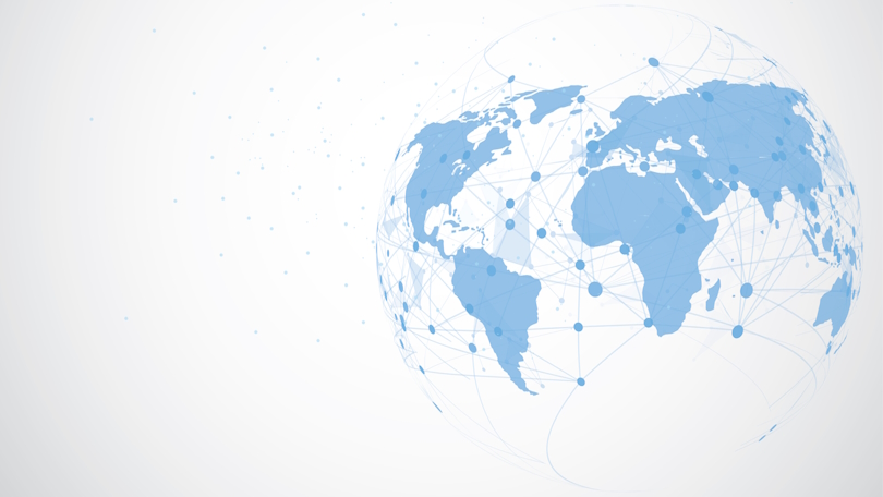 Illustration: Ein globales Netzwerk aus Punkten und Linien spannt sich über die Erdkugel. Illustration: Ein globales Netzwerk aus Punkten und Linien spannt sich über die Erdkugel.