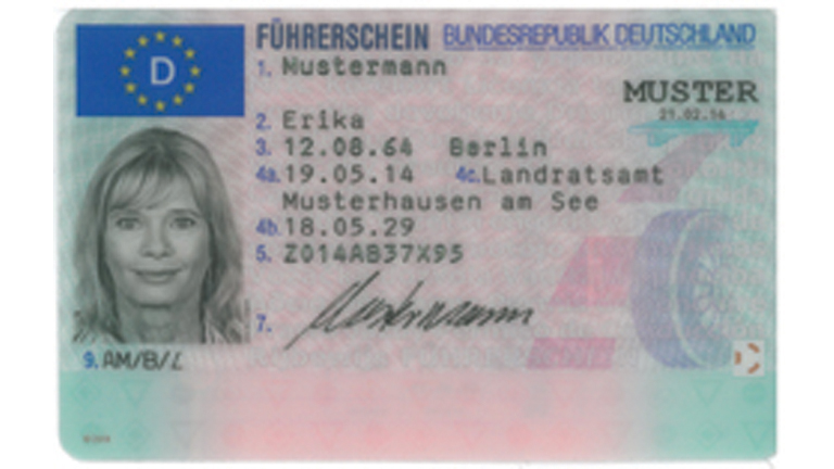 Führerschein 2013 - Vorderseite Führerschein 2013 - Vorderseite