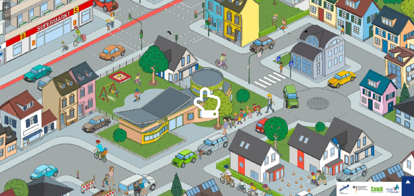 Wimmelbild zur Straßenverkehrssicherheit Wimmelbild zur Straßenverkehrssicherheit